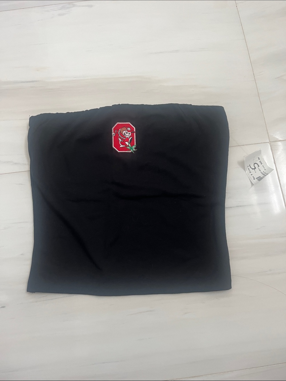 Max & Ginos Custom Ohio State Black Tube Top with Patch